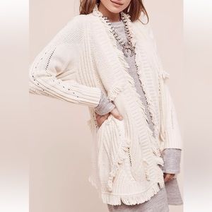 Anthropologie Rosie Neim knit fringed open cardigan